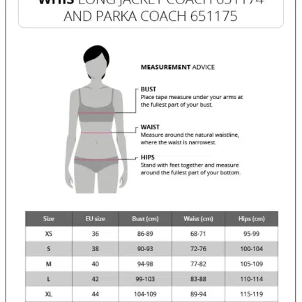WHIS long Jacket Coach met warmte-elementen