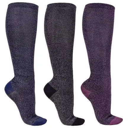 QHP rij sokken glitter 3-pack