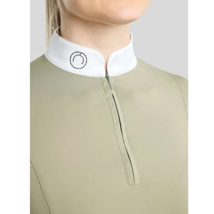 Montar MoZida REFINED Wedstrijdblouse Lasercut Gun Metal Kristallen