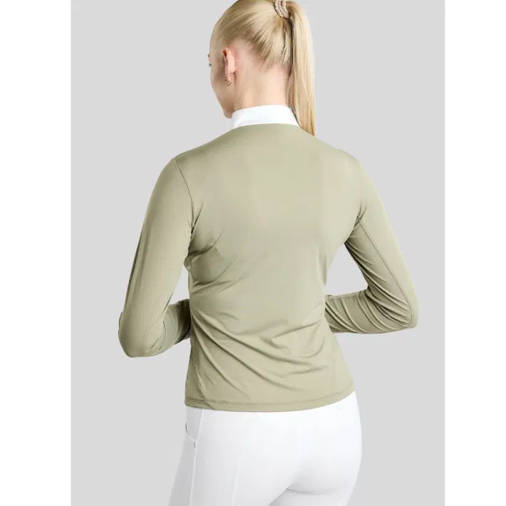 Montar MoZida REFINED Wedstrijdblouse Lasercut Gun Metal Kristallen