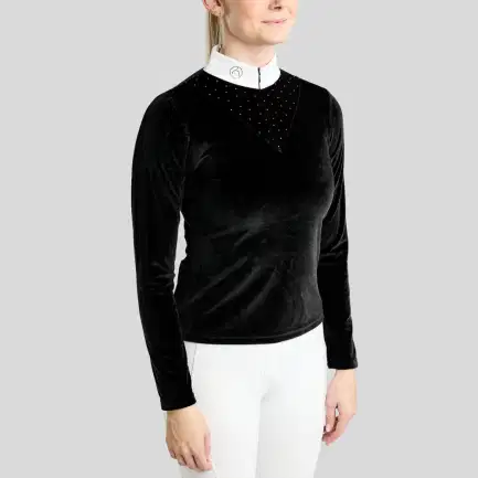 Montar MoValerie Velour Wedstrijdblouse Golden Quartz Kristallen