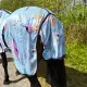 Blauw met motief