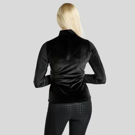 Montar MoValerie Velours blouse met lange mouwen en kristallen