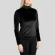 Montar MoValerie Velours blouse met lange mouwen en kristallen